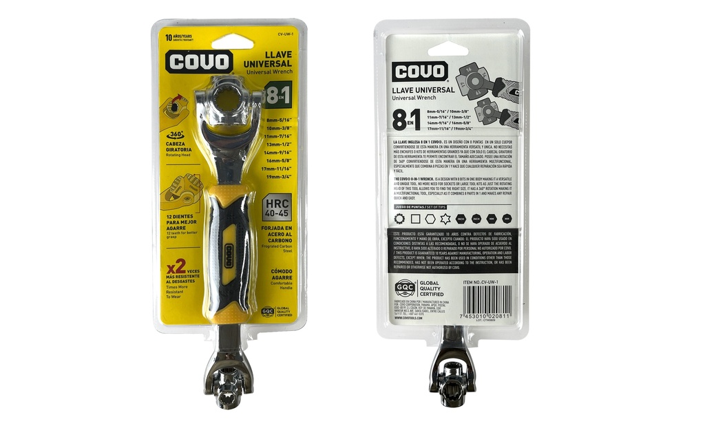 LLAVE UNIVERSAL 8 EN 1 COVO 7-823