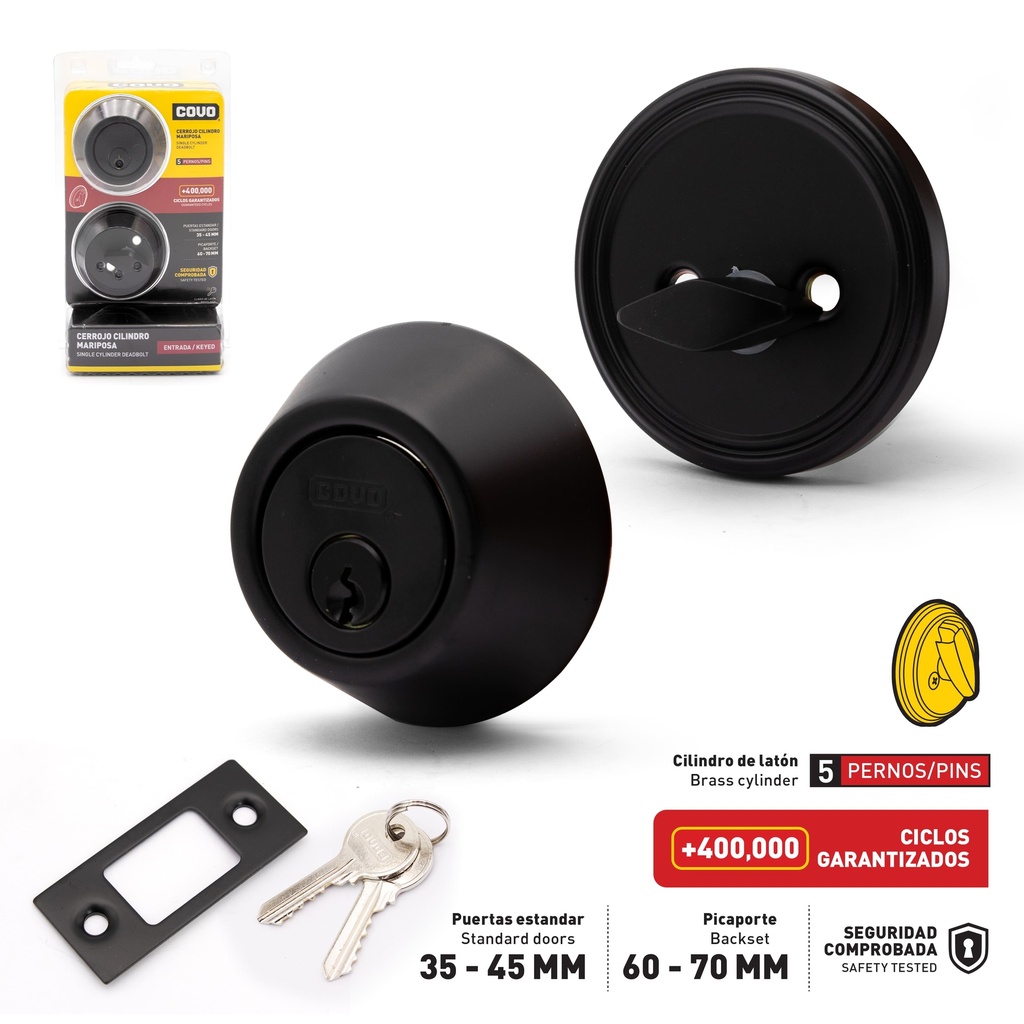 CERROJO LLAVE/MARIPOSA NEGRO COVO 7-850