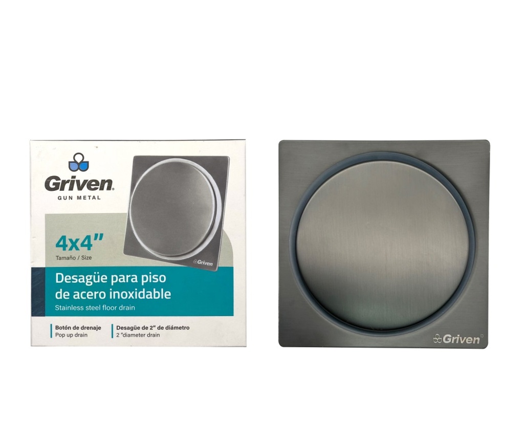 REJILLA CUADRADA PUSH BUTTOM GRIVEN GUN METAL 7-854