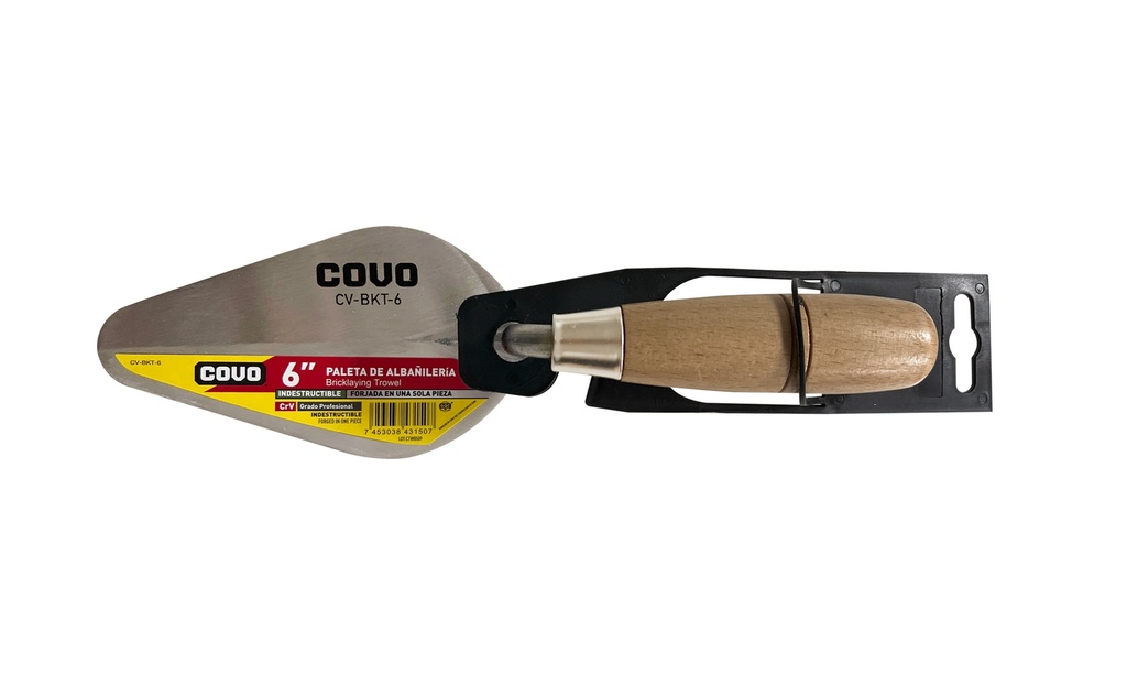CUCHARA ALBAÑIL 6" M/MADERA COVO 7-859