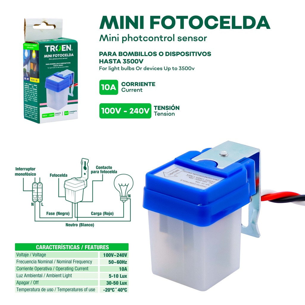 MINI FOTOCELDA CON BASE TROEN 7-898