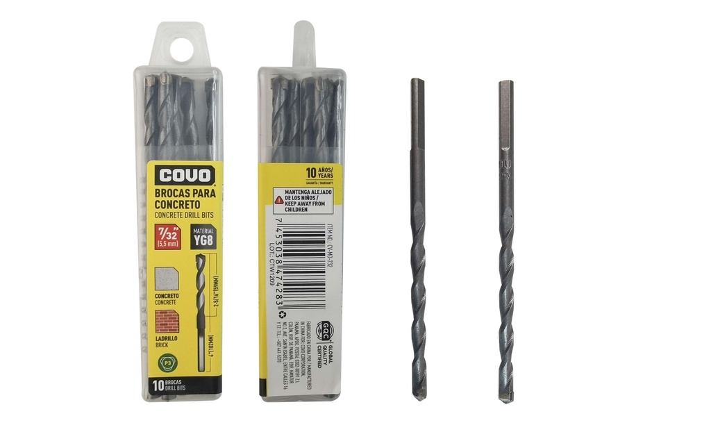 MECHA CONCRETO x 7/32 x 10 UNID COVO 7-920