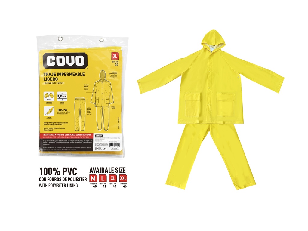 IMPERMEABLE PANTALON CHAQUETA TALLA XL COVO 7-975