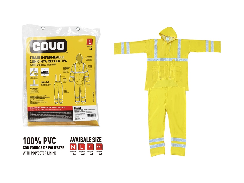 IMPERMEABLE PANT/CHAQUETA T L REFLECTIVO COVO 7-982
