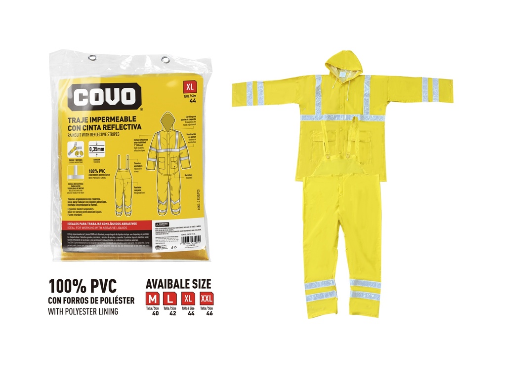 IMPERMEABLE PANT/CHAQUETA T XL REFLECTIVO COVO 7-983