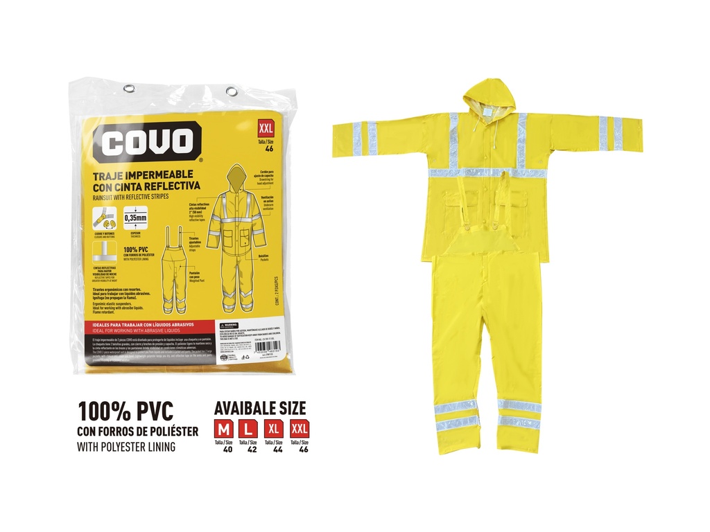 IMPERMEABLE PANT/CHAQUETA T XXL REFLECTIVO COVO 7-984