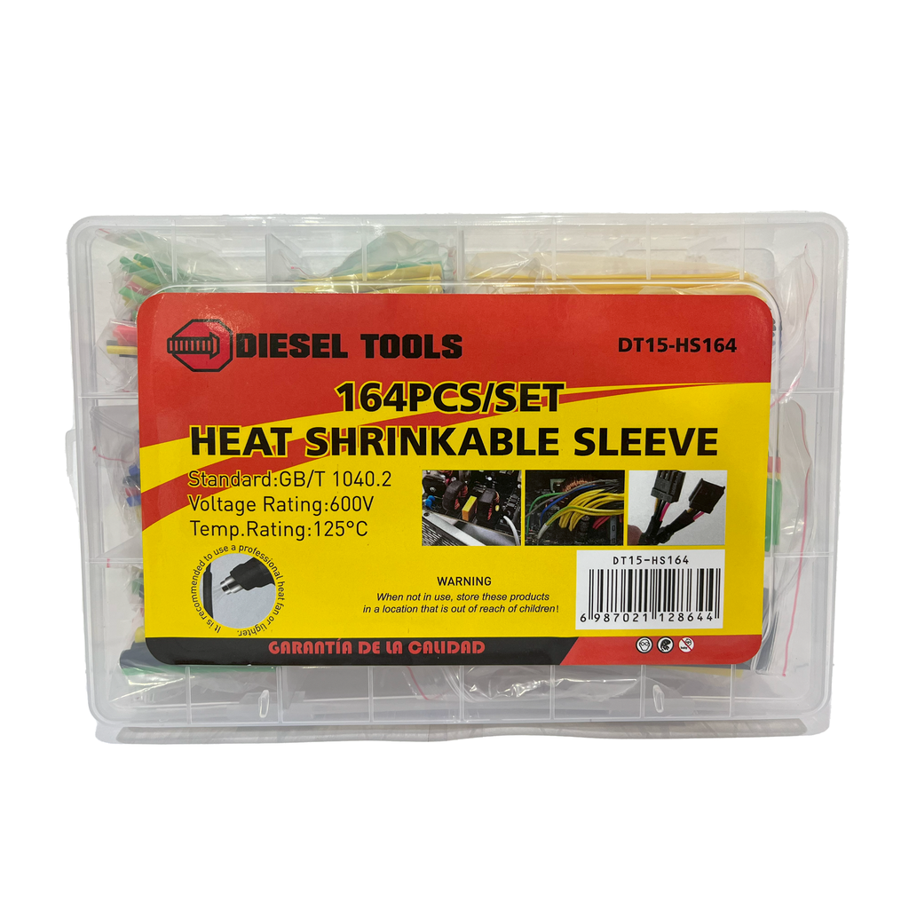 KIT DE FUNDAS TERMOENCOGIBLE 164 UNID DIESEL TOOLS 8-094