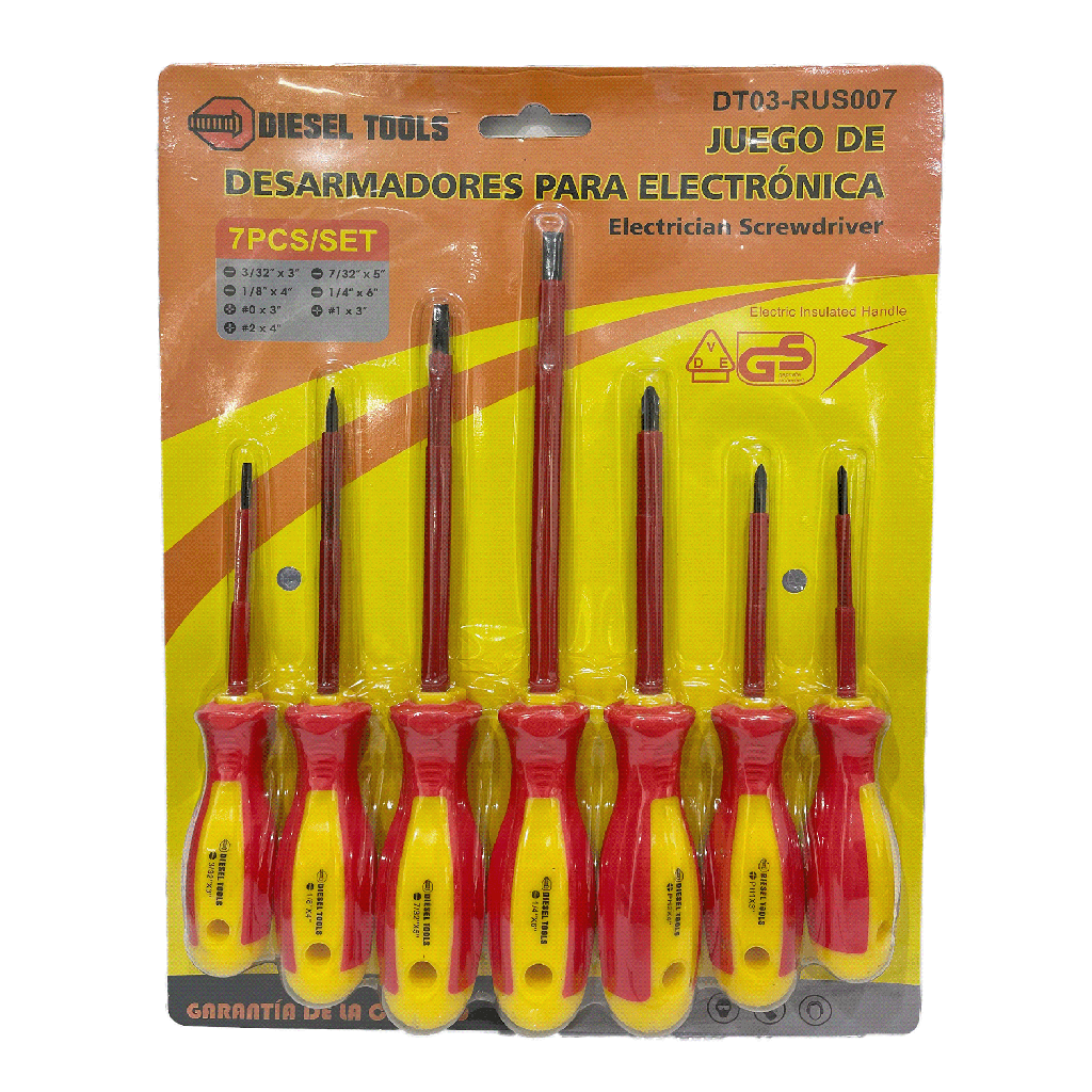 JUEGO DESTORNILLADOR AISLADO 7 PCS DIESEL TOOLS 8-106