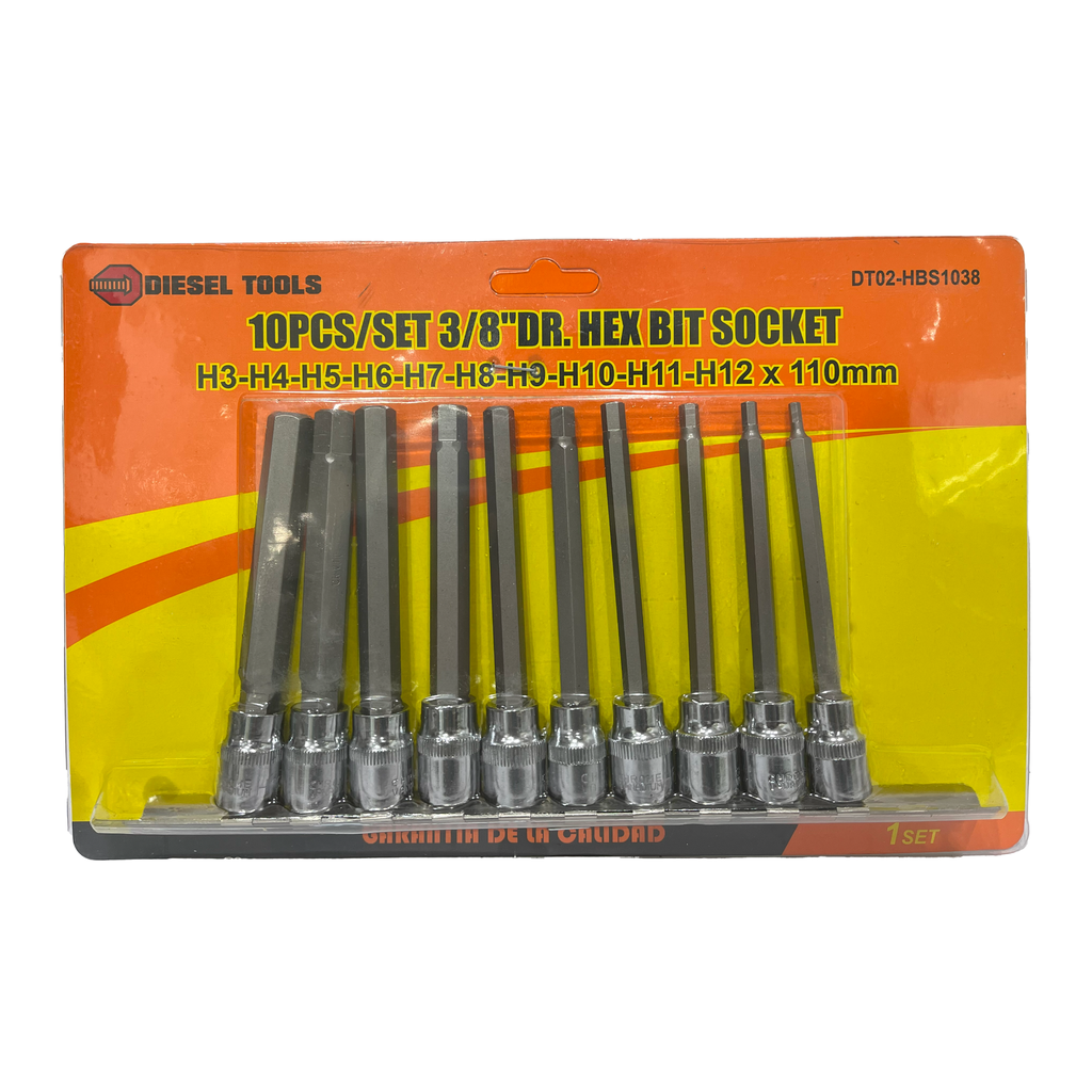 JUEGO DADOS 3/8 x 10 PCS DIESEL TOOLS 8-121