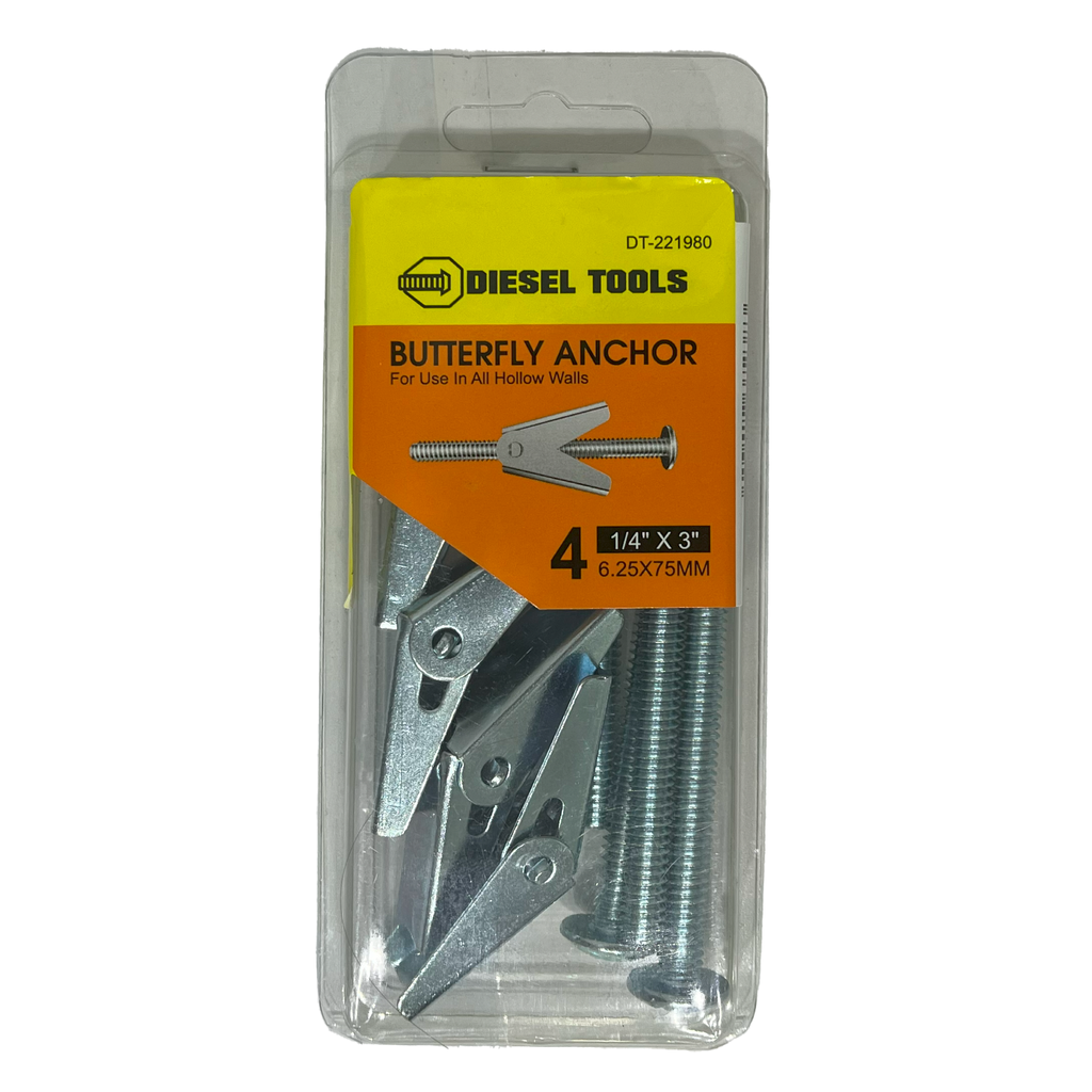 RAMPLUG MARIPOSA 1/4 X 4UND (C/TORNILOS) DIESEL TOOLS 8-126