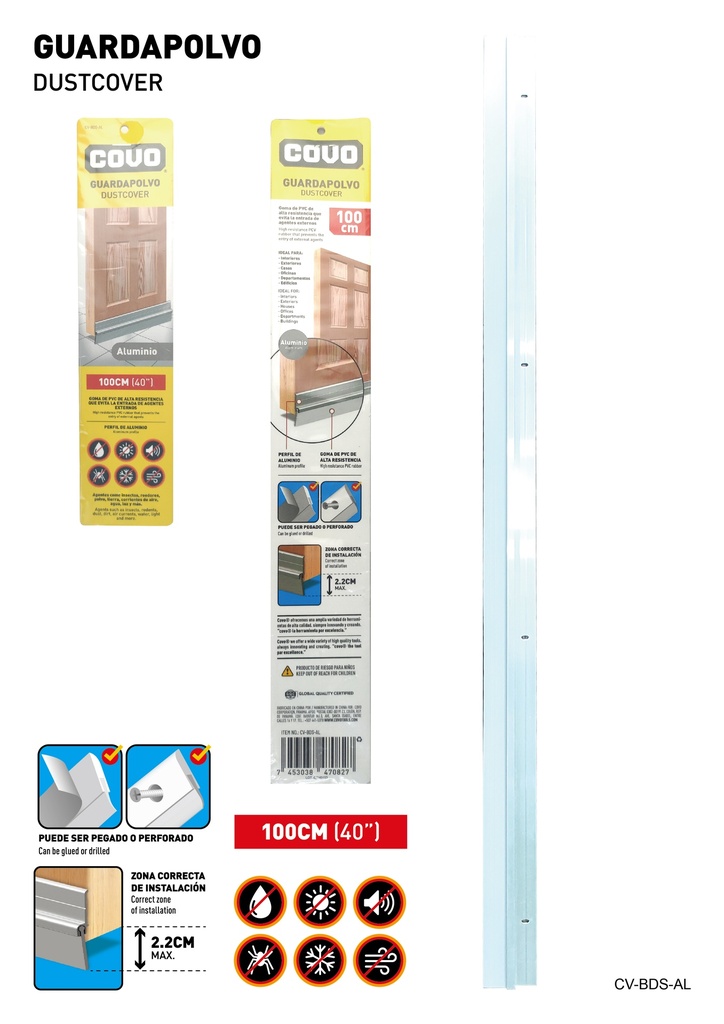 ZOCALO O PARABICHO ALUMINIO COVO 8-156