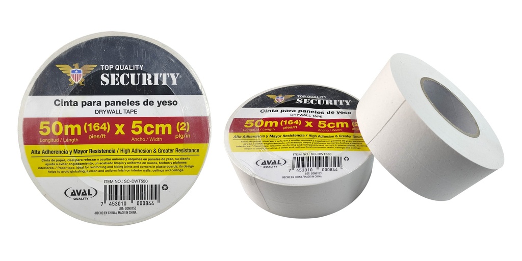 CINTA ADHESIVA P/JUNTAS DRYWALL 5 CM x 50 MTS SECURITY 8-171