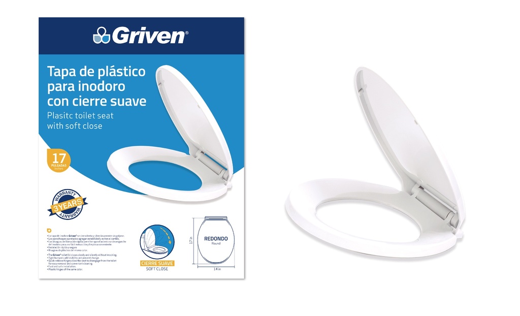 ASIENTO SANITARIO BLANCO REDONDO CIERRE AUTOMA GRIVEN 5-149