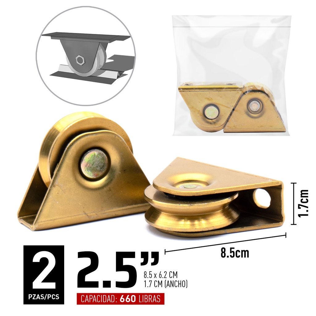 RUEDAS P/ANGULO 60MM V C/B IMPORTADA SECURITY 5-155