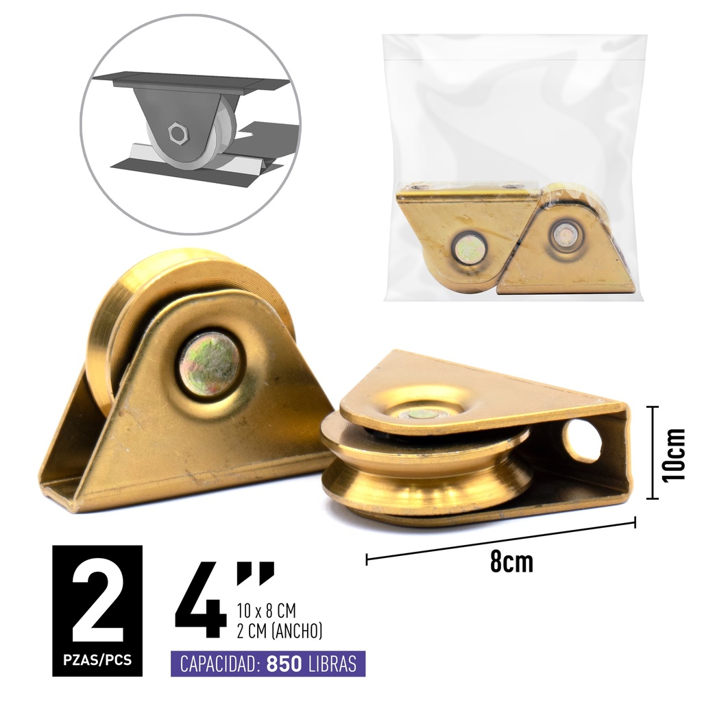 RUEDAS P/ANGULO 70MM V C/B IMPORTADA 5-156