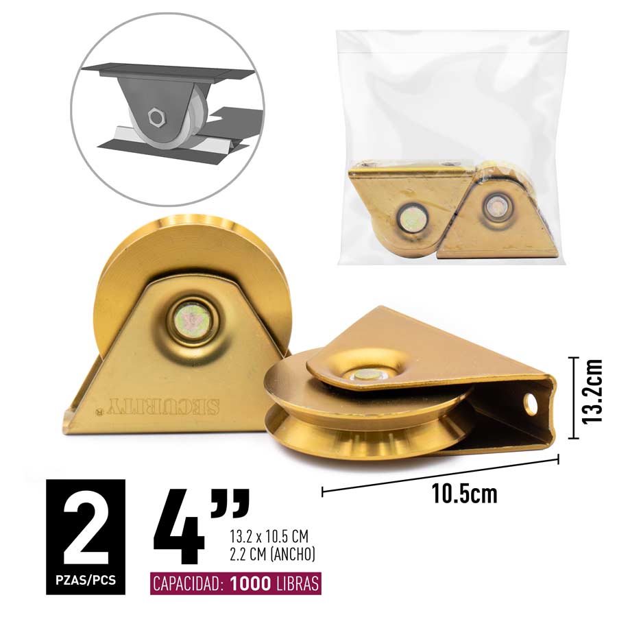 RUEDAS P/ANGULO 100MM V C/B IMPORTADA 5-158