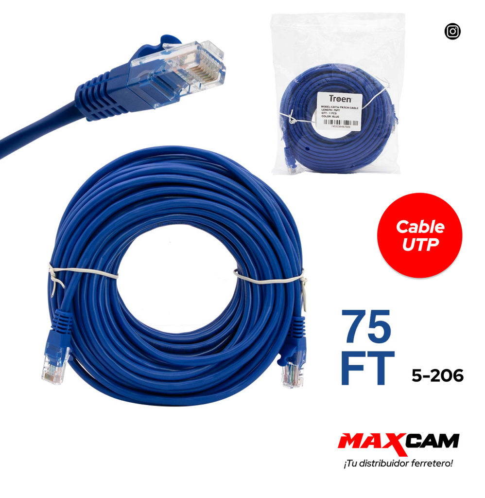 CABLE UTP 75FT TROEN 5-206