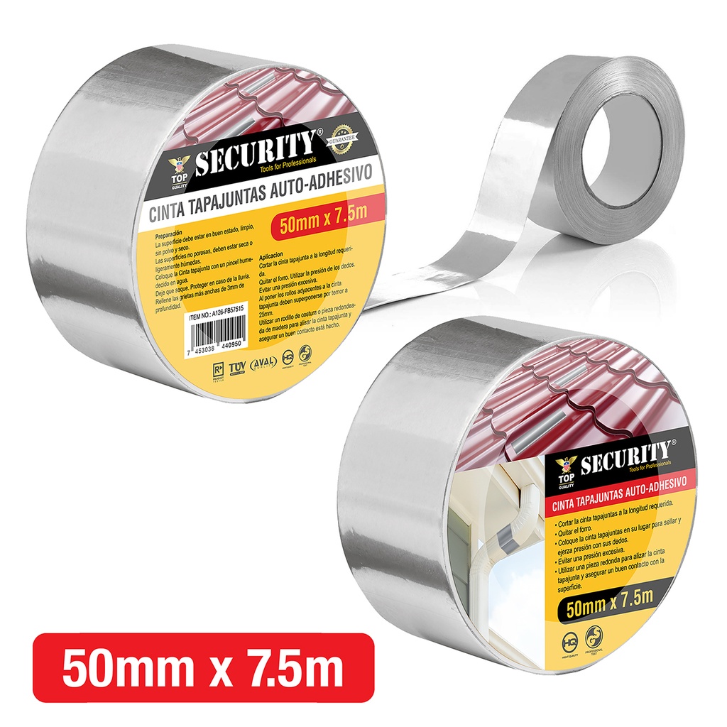 MANTO ADHESIVO ASFALTICO 50MM x 7,5 MTS SECURITY 5-208