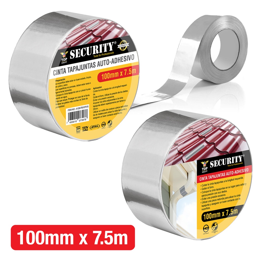 MANTO ADHESIVO ASFALTICO 100MM x 7,5 MTS SECURITY 5-209