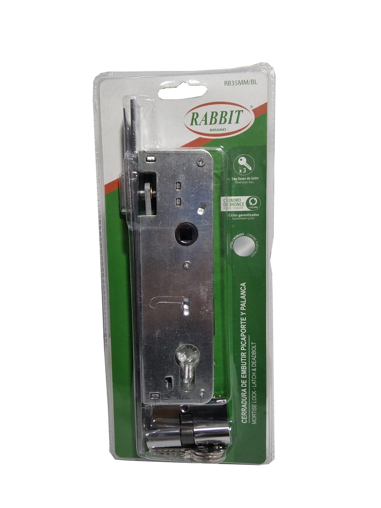 CERRADURA EMBUTIR 35MM RABBIT BLISTER 5-217
