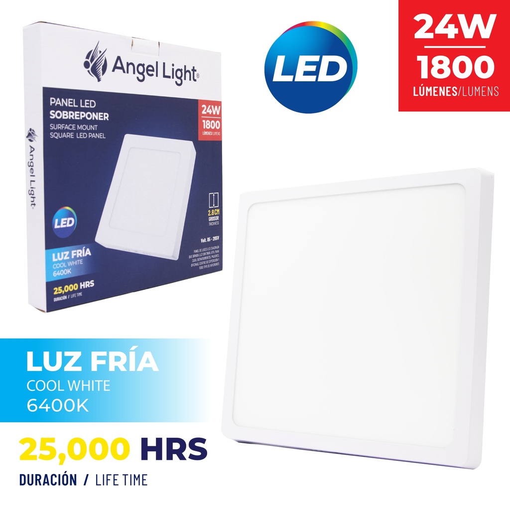 PANEL LED SUPER BLANC CUADRADA 24W 85-265V ANGEL LIGHT 5-242