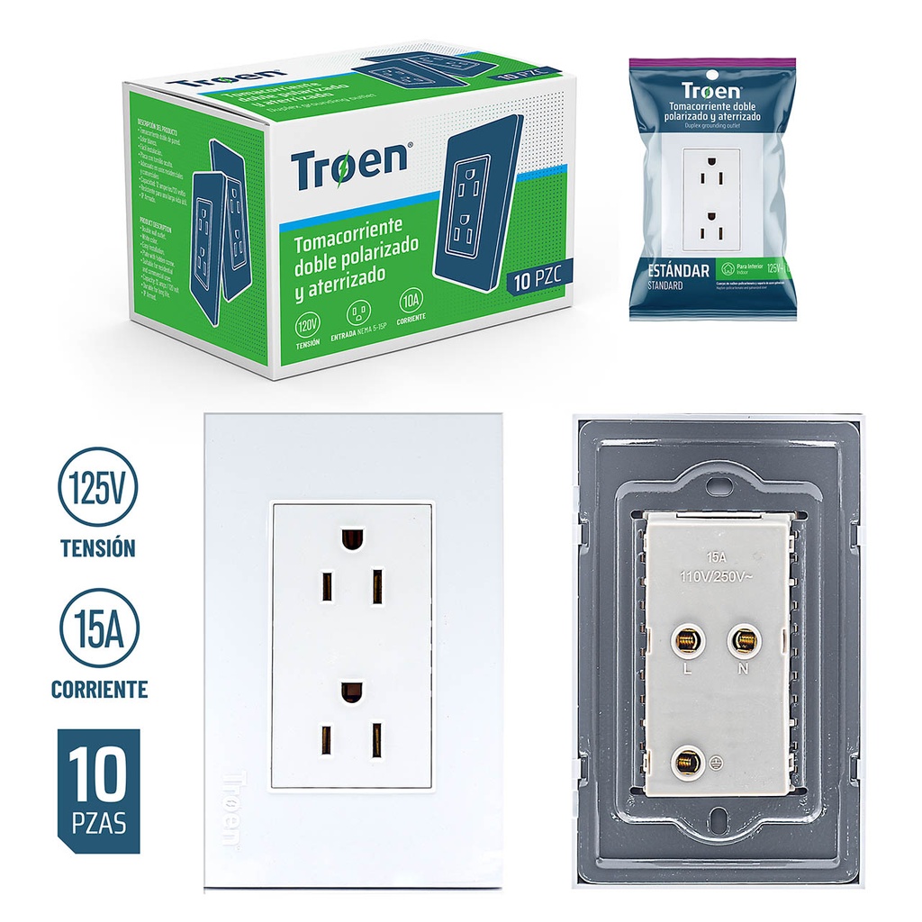 TOMA DOBLE C/TIERRA BLANCO TROEN 5-292