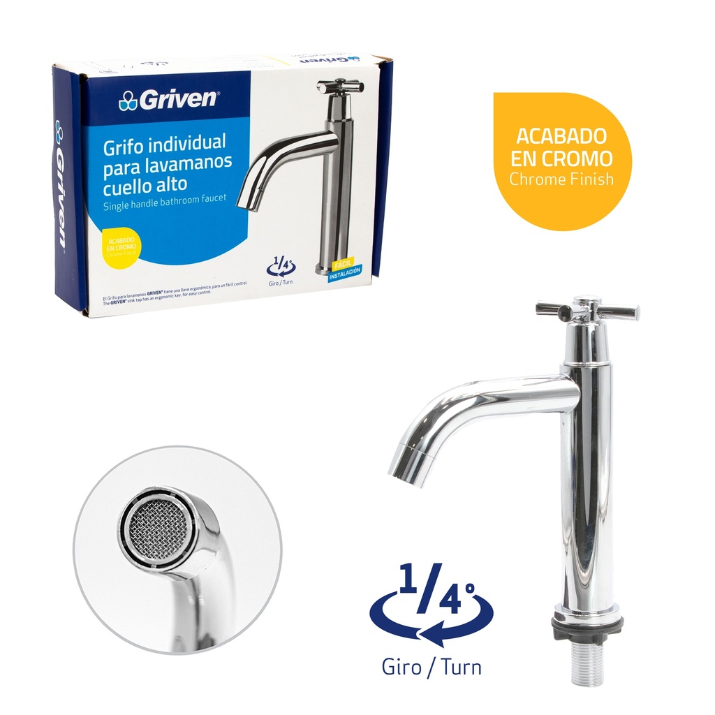 LLAVE LAVAMANO INDIVIDUAL METALICA GRIVEN 5-328