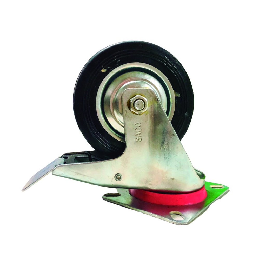 RUEDA GIRATORIA C/FRENO NEGRA 4" 5-402
