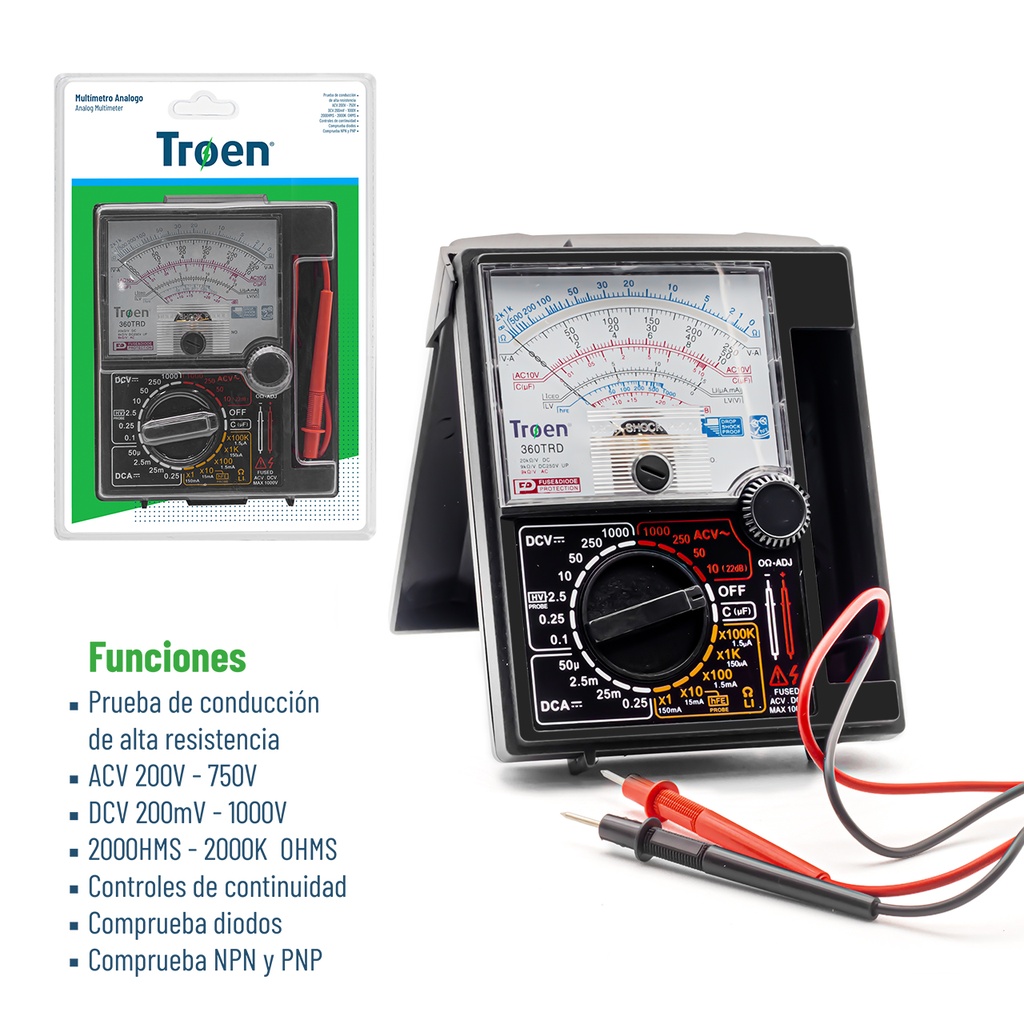 MULTIMETRO ANALOGICO GRANDE TROEN 5-443