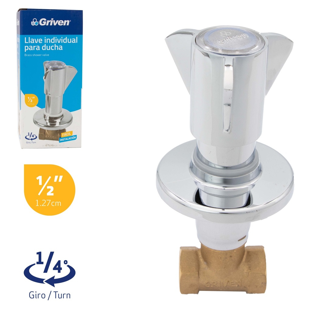 LLAVE P/DUCHA INDIVIDUAL x 1/2 BRONCE GRIVEN 5-451