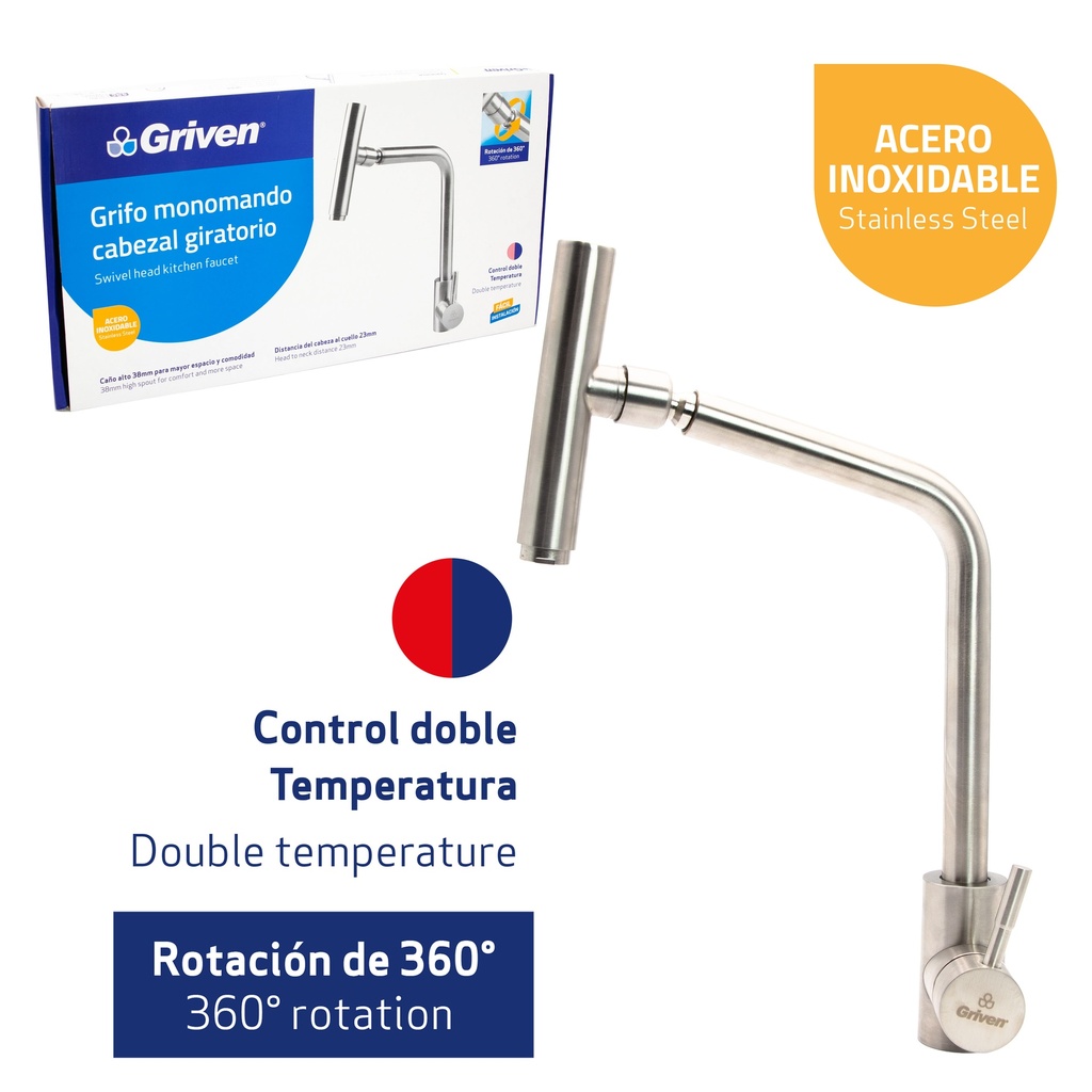 LLAVE MONOMANDO GIRATORIA GRIVEN 5-453