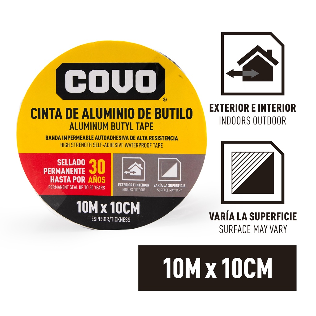 MANTO ADHESIVO BUTILO 10mt x 10cm COVO 5-454