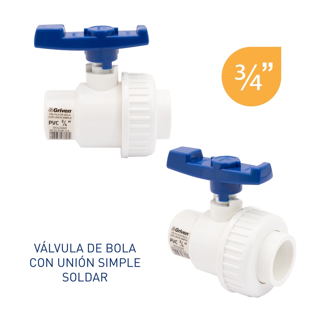 LLAVE DE BOLA C/UNION 3/4" SOLDAR GRIVEN 5-469
