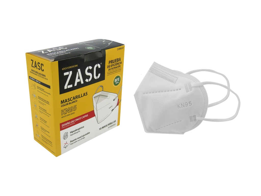 MASCARILLA BLANCA KN95 ZASC 5-504