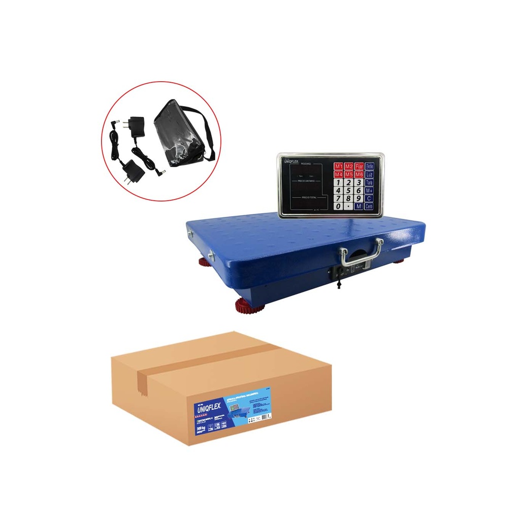 PESO DIGITAL PLATAFORMA 300KG INALAMBRICO UNIQFLEX 5-531