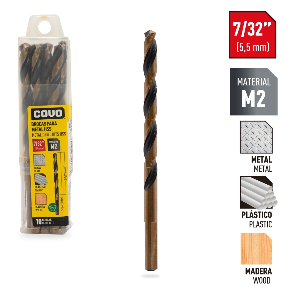 MECHA HSS METAL x 7/32 x 10 UNID 5-554