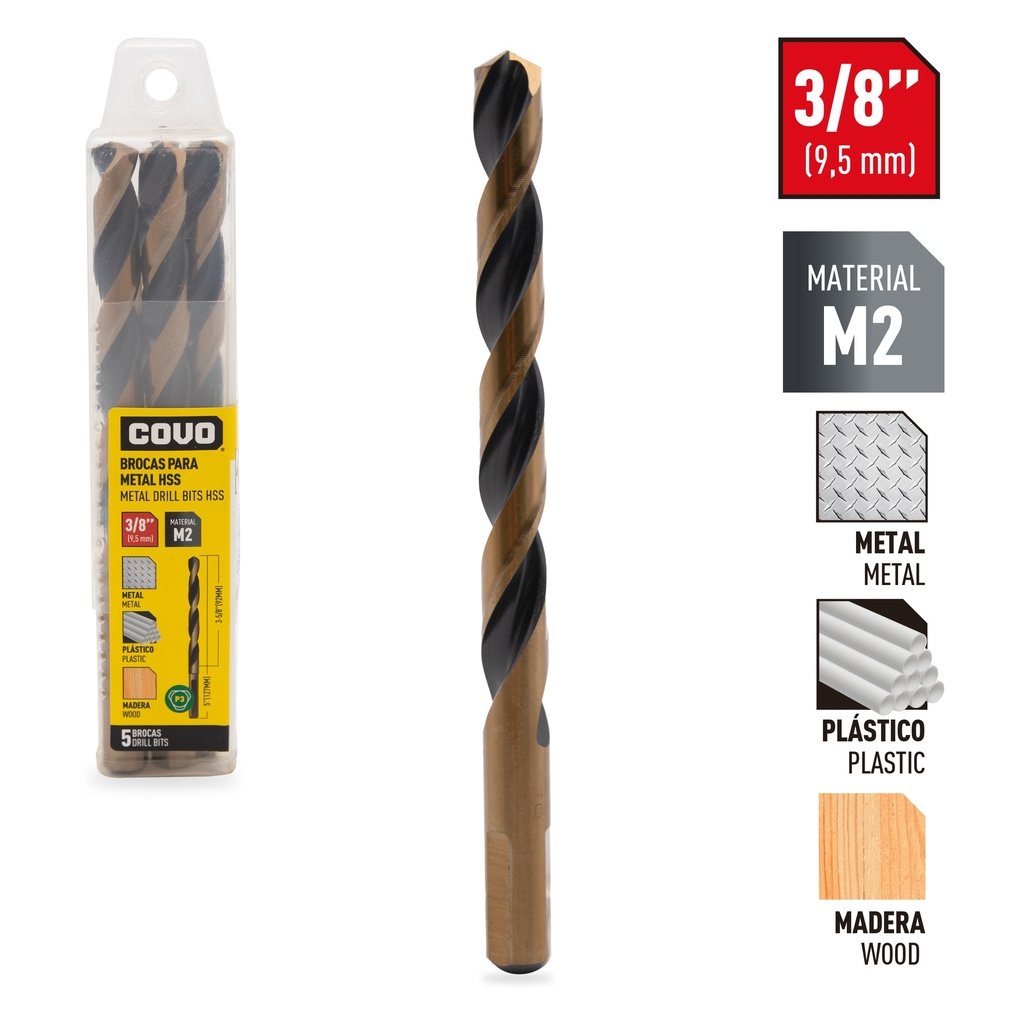 MECHA HSS METAL x 3/8 x 5 UNID COVO 5-558