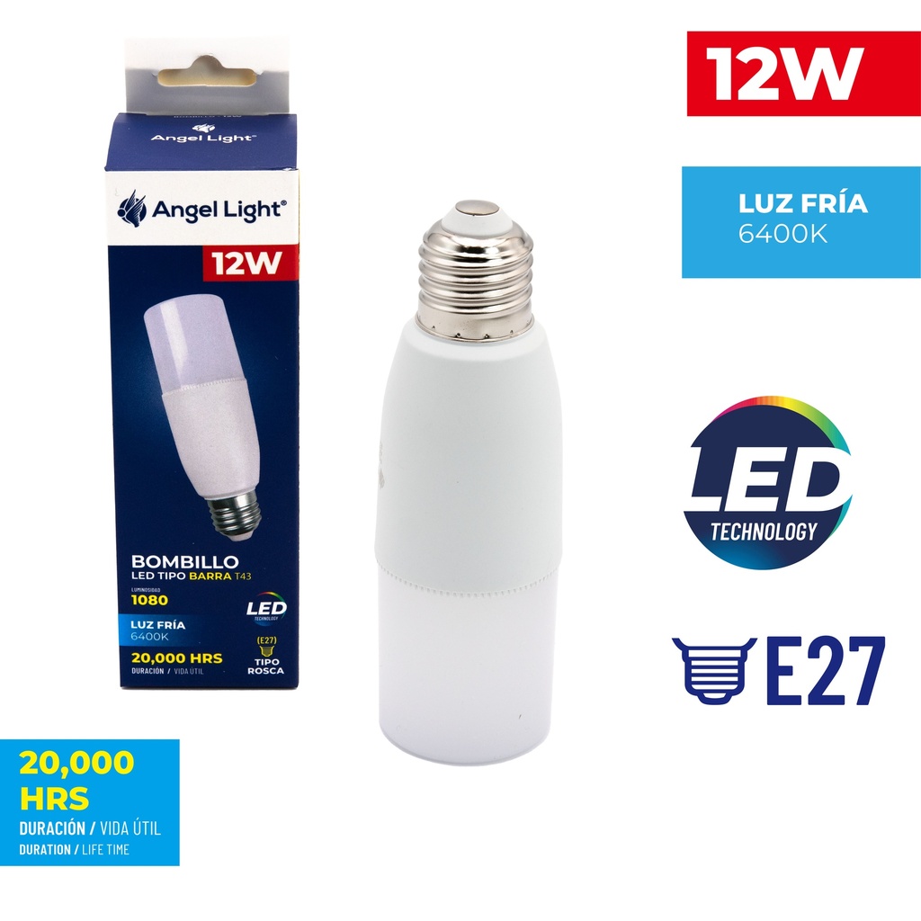BOMBILLO LED T43 12W ANGEL LIGHT 85/265V 5-598