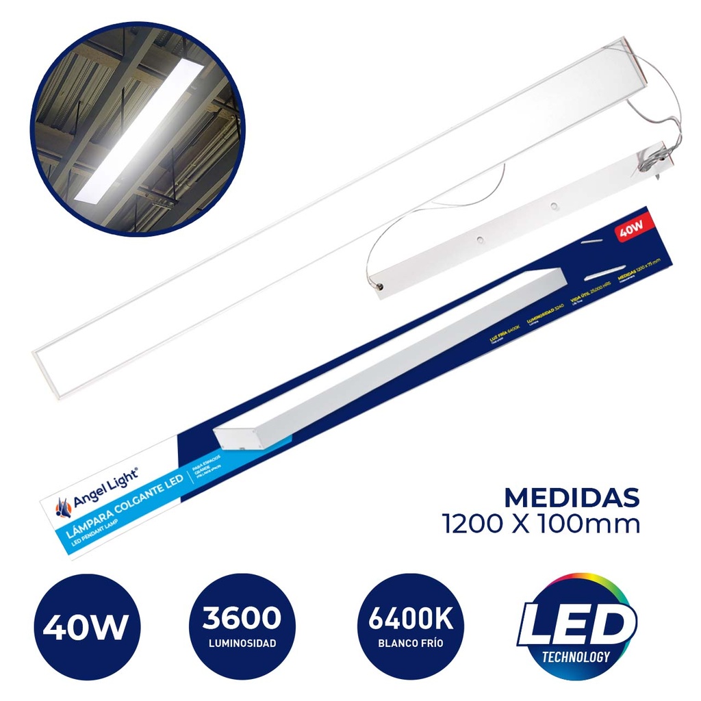 PANEL COLGANTE LED BLANCO 40W 85/265V ANGEL LIGHT 5-601