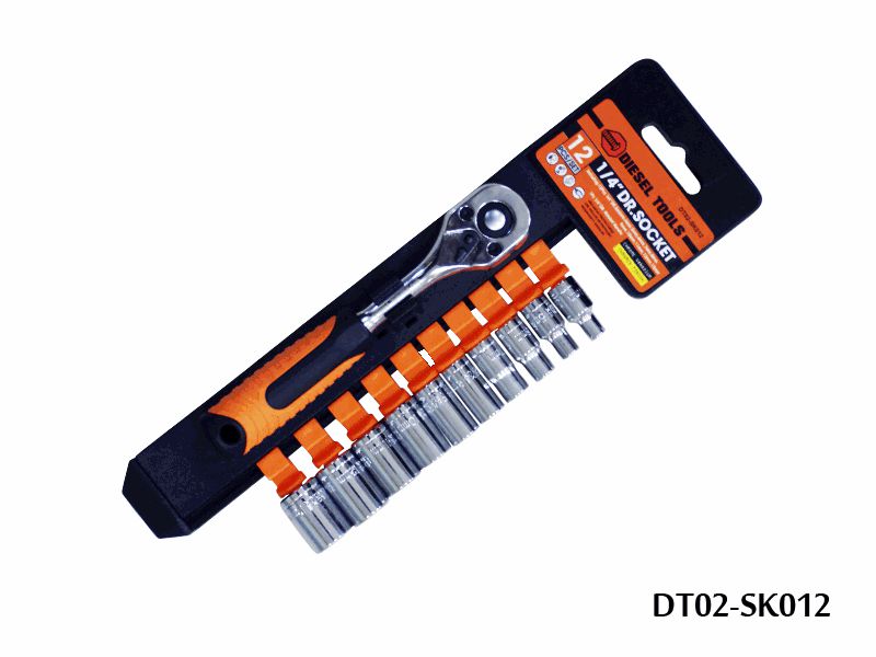 JUEGO DADOS C/RACHET 1/4" 12PCS DIESEL TOOLS 5-621