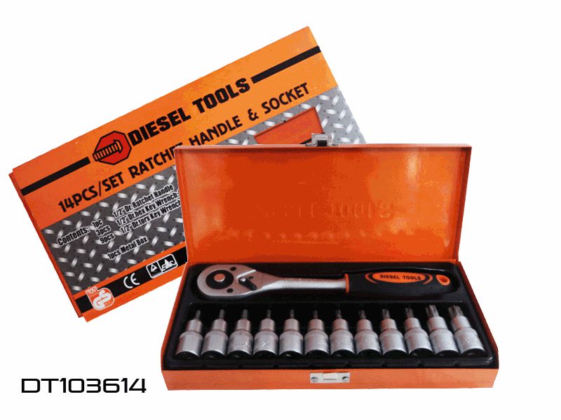 JUEGO DADOS C/RACHET TORX 14 PCS DIESEL TOOLS 5-626