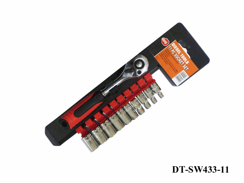 JUEGO DADOS C/RACHET 1/4" 11PCS DIESEL TOOLS 5-627