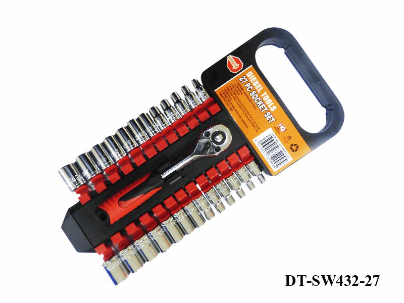 JUEGO DADOS C/RACHET 1/4" 27 PCS DIESEL TOOLS 5-628