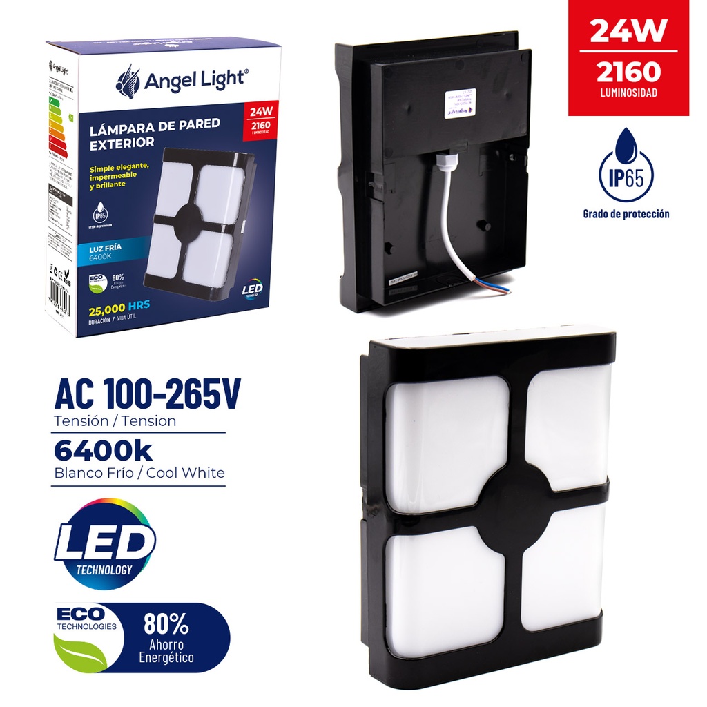 LAMPARA DE PARED EXTERIOR 24W ANGEL LIGHT 5-682