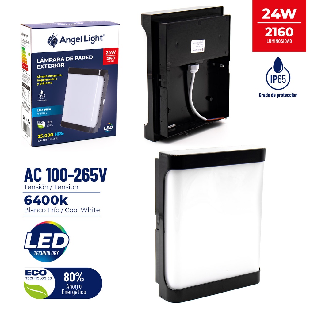LAMPARA DE PARED EXTERIOR 24W ANGEL LIGHT 5-683