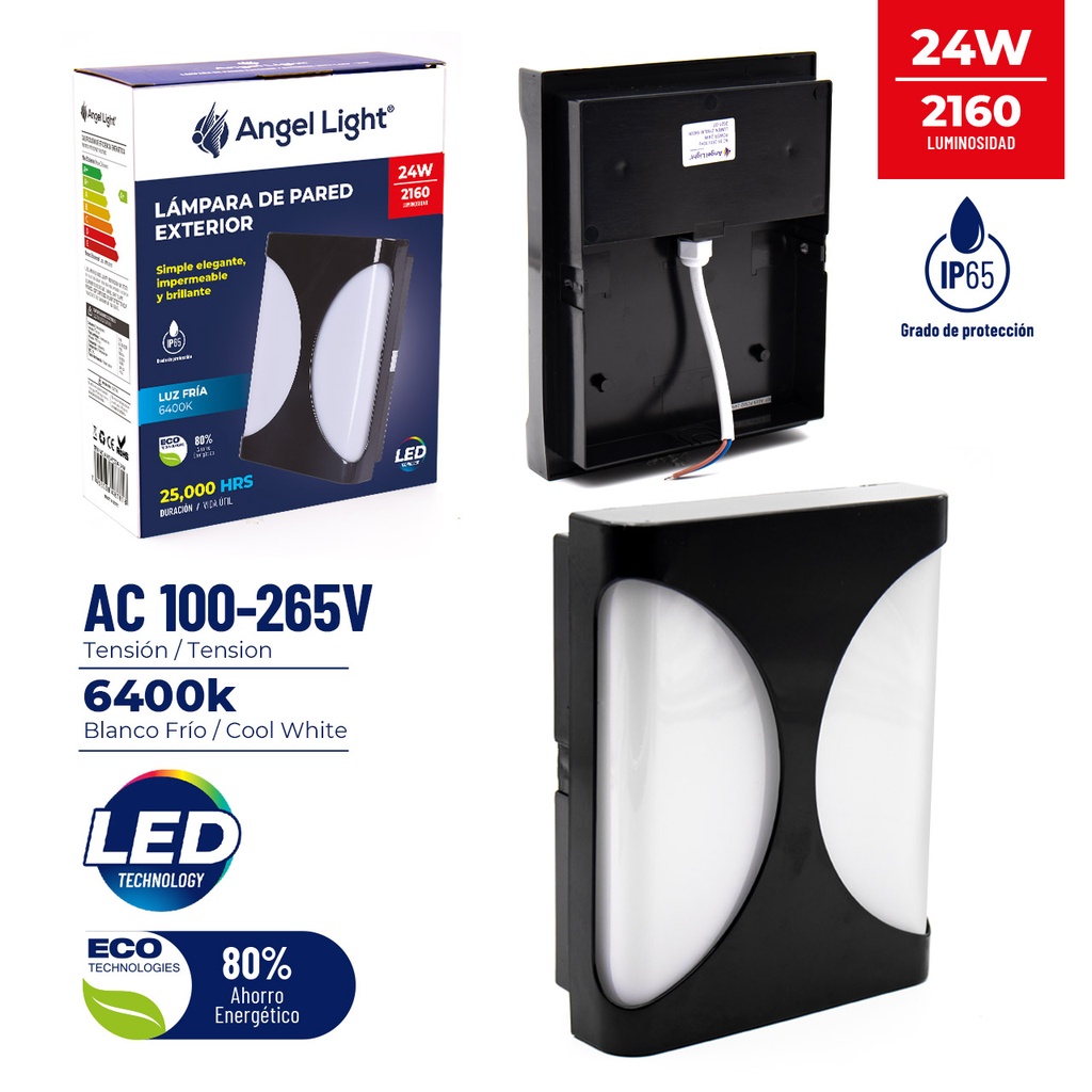 LAMPARA DE PARED EXTERIOR 24W ANGEL LIGHT 5-684