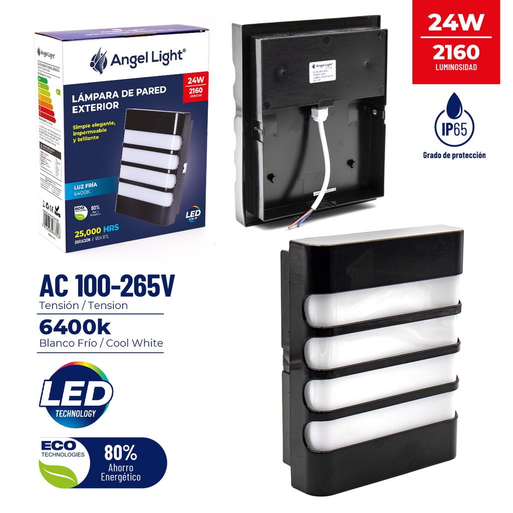 LAMPARA DE PARED EXTERIOR 24W ANGEL LIGHT 5-685