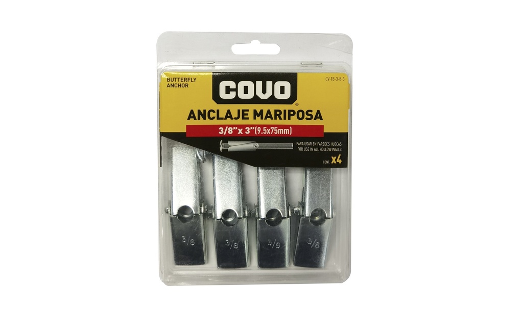 RAMPLUG MARIPOSA 3/8 X 4UND (TRAE LOS TORNILOS) COVO 5-688