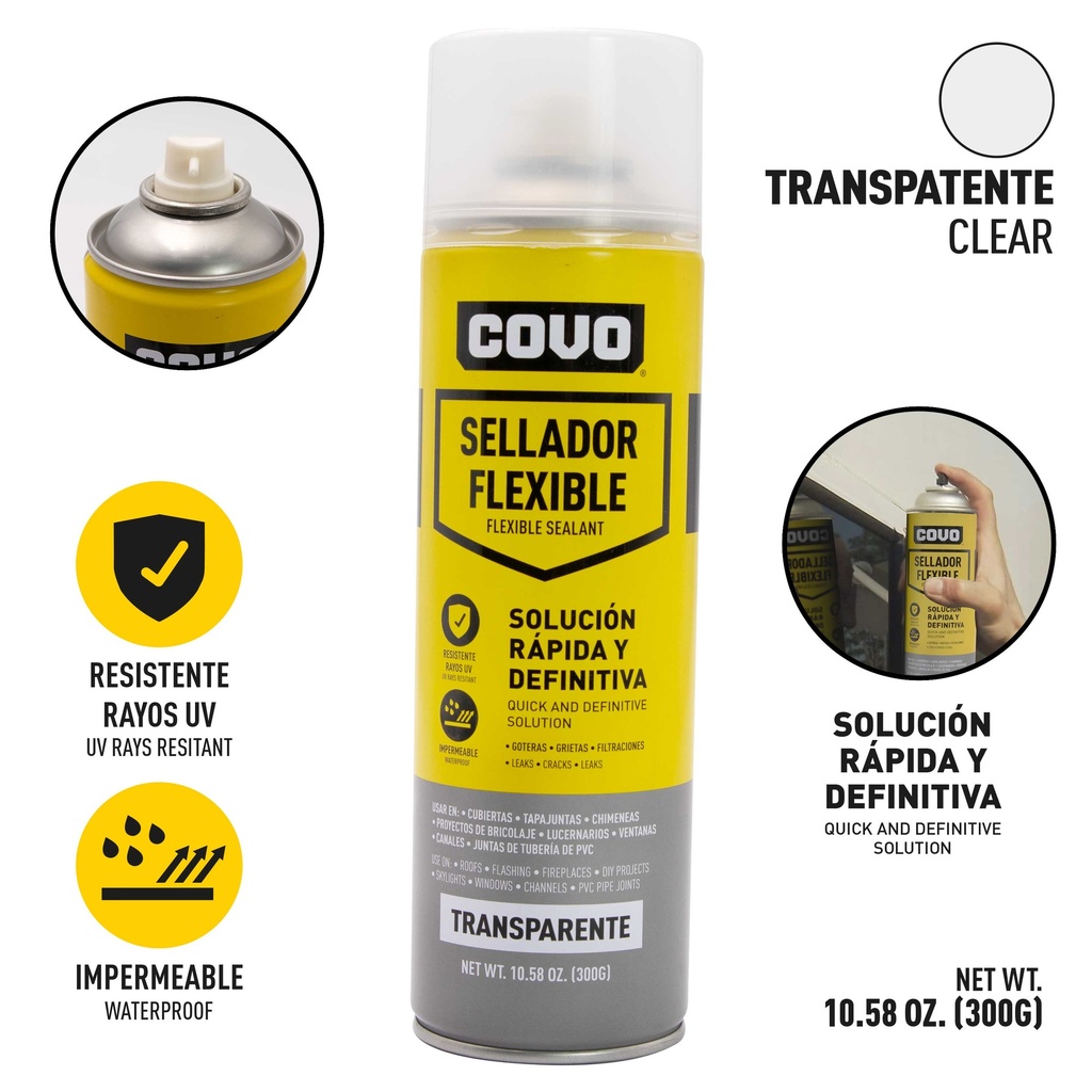 SELLADOR FLEXIBLE IMPERMEABILIZANTE TRANSPARENTE COVO 5-695