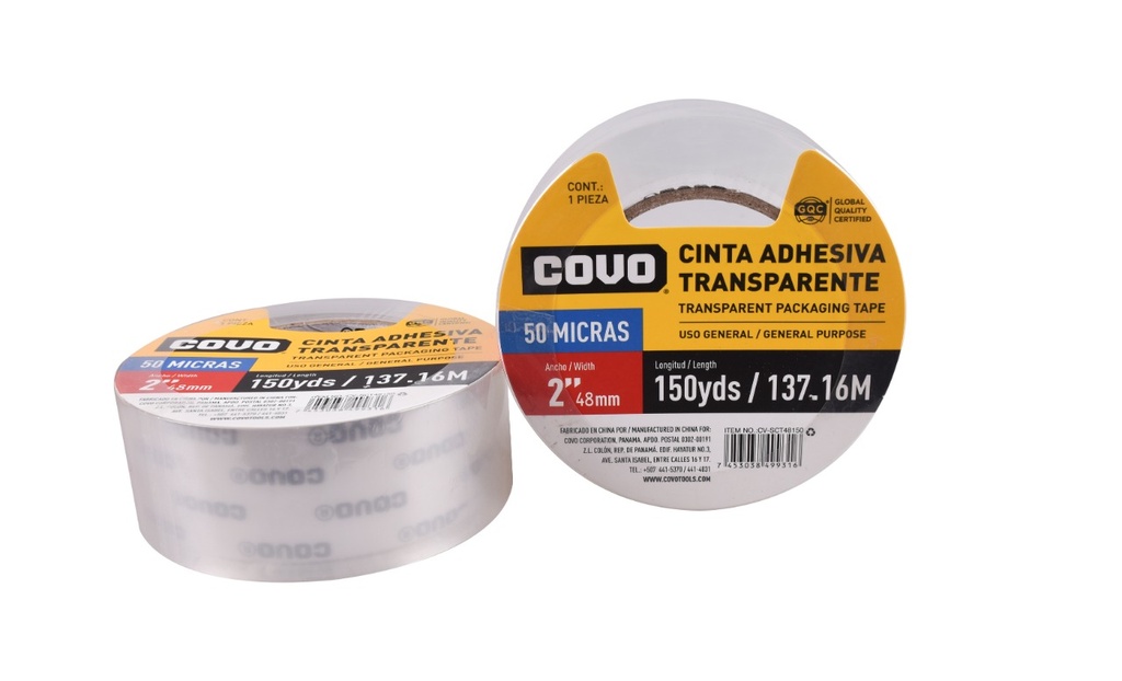 CINTA EMBALAR TRANSPARENTE x 150Y COVO 5-714